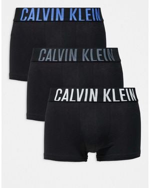 Calvin Klein Intense Power 3 Pack Cotton Trunks - Black