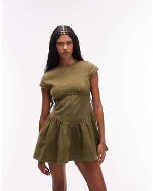 ASOS Corset Inspired Sleeveless Mini Dress - Green