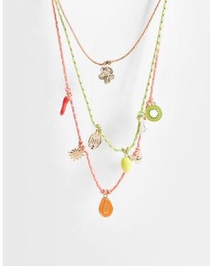 Accessorize 3 Pack Cord Charm Necklaces - White