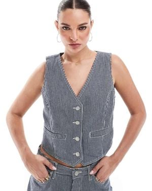 French Connection Everett Denim Waistcoat Co-Ord - Grey