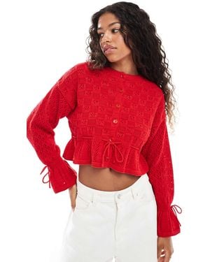 Miss Selfridge – strickjacke - Rot