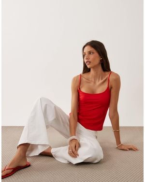 Mango Polyamide Strappy Cami Top - Red