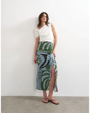 TOPSHOP Sarong Maxi Skirt - White