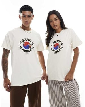 PRNT South Korea Football Mascot Graphic Relaxed Fit T-Shirt - Grey
