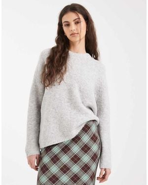 New Look Chunky Boucle Oversized Jumper - Grey