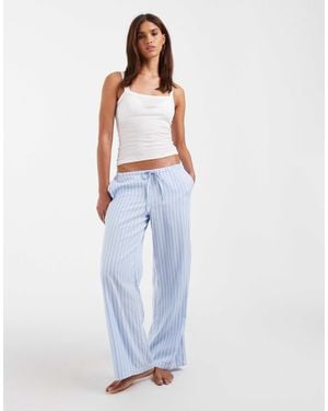 Hollister Wide Leg Pajama Bottoms - Blue