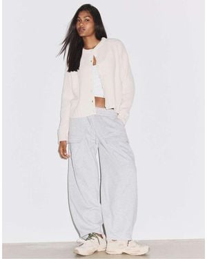 Stradivarius Oversize Knit Cardigan - White