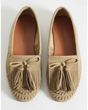 ASOS Mocasines Color Arena Con Detalle De Flecos De Antelina Moxen De -Neutro