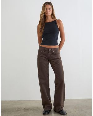 Motel Low Rise Parallel Jeans - Brown