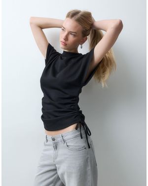 Threadbare Top à manches cape avec détail froncé sur le côté en - Gris