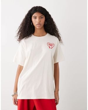 Miss Selfridge – oversize-t-shirt - Weiß