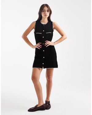 Miss Selfridge Button Down Knit Dress - Black