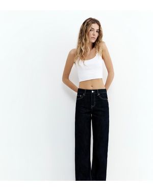 Pull&Bear Petite Mid-waist Straight-leg Jeans - White