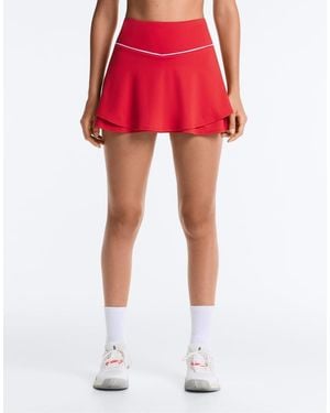 Oysho Comfortlux High-Rise Piping Mini Skirt - Red