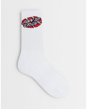 Santa Cruz Broken Dot Logo Socks - White