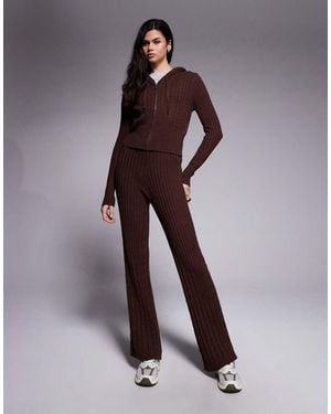 River Island Pantalones Oscuro De Pernera Ancha De Punto De Ochos De (Parte De Un Conjunto) - Morado