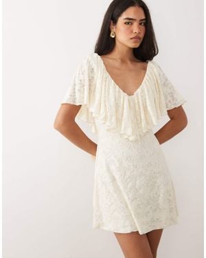 ASOS – devoré-minikleid - Weiß