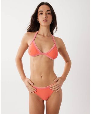 Mango Teen Stitch Detail Bikini Set - Red
