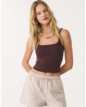 Stradivarius Loose Shorts With Elasticated Waistband - White