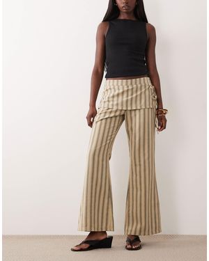 Lioness Alpine Skirt Tie Detail Flared Pants - Natural