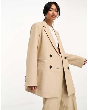 Y.A.S Tailored Double Breasted Blazer Co-Ord - Natural