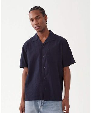 Jack & Jones Premium Seersucker Short Sleeve Shirt - Blue