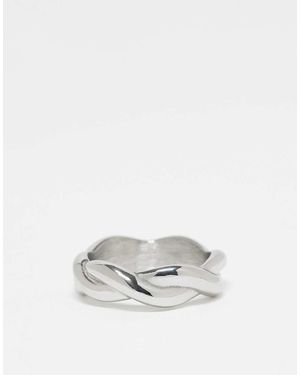 ASOS Waterproof Stainless Steel Rope Band Ring - White