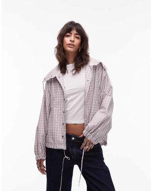 ASOS Collared Button Up Shirt Jacket - Purple