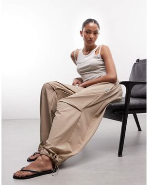 Collusion Xl baggy Nylon Sports Sweatpants - Natural