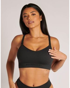 Boux Avenue Nursing Seamless Bralette Ribbed Comfy Soft Lingerie - Black
