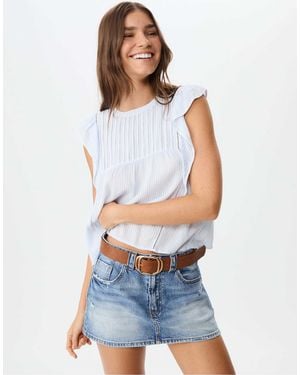 Stradivarius – bluse aus fließendem material - Weiß