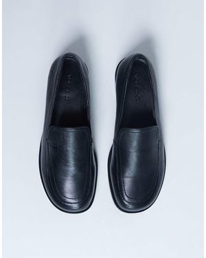 TOPSHOP Corrie Real Leather Flat Shoe Loafer - Blue