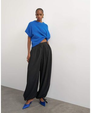 TOPSHOP Pantaloni Balloon A Pieghe Neri - Blu