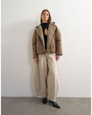 TOPSHOP Harper Baggy Barrel Jean - Natural