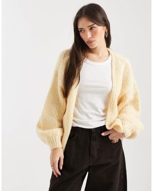 Vero Moda Soft Blouson Sleeve Edge To Edge Cardigan - Natural