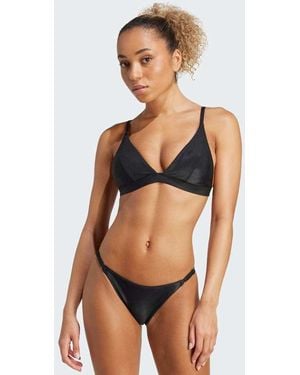 adidas Originals Iconisea Ribbed Padded Triangle Bikini Top - Black