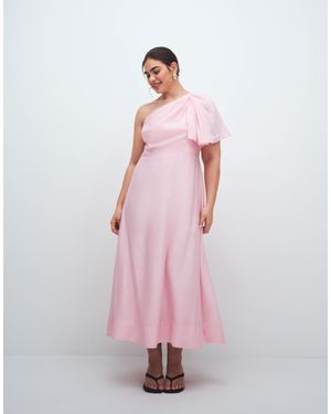 Forever New – leinen-midikleid - Pink