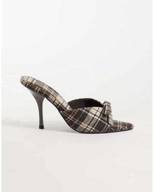 ASOS Nelly Mules Met Strikdetail En Hoge Hak - Naturel