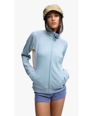 Bench x Superdry & Co High Neck Contrast Track Top - Blue