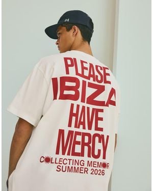 Bershka Short Sleeve Print T-Shirt - Red