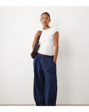ASOS Asos Design Petite Broek Met Strikceintuur - Blauw