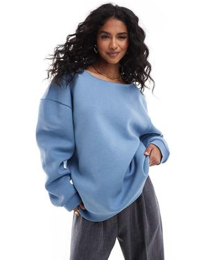 ASOS Oversized Off Shoulder Sweatshirt - Blue