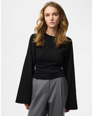Pieces Long Sleeved Top - Black