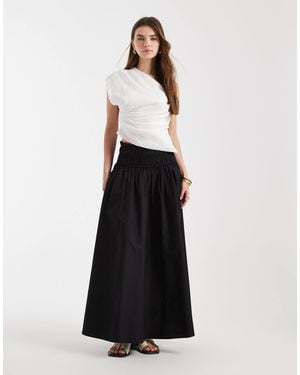 ASOS Shirred Waist Detail Maxi Skirt - White