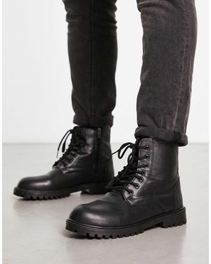 Bolongaro Trevor Minimalistische Veterlaarzen - Zwart