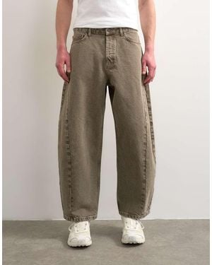 TOPMAN Rigid Barrel Jean - Grey