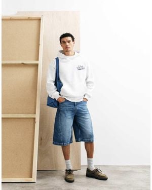 ASOS Longer Length Denim Jorts - White