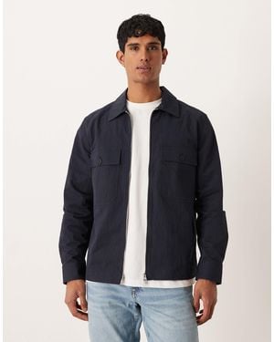ARKET Pure Cotton Zip Up Overshirt - Blue