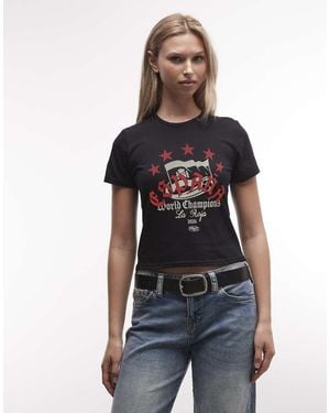 PRNT Espana Champions Cropped T-Shirt - Blue