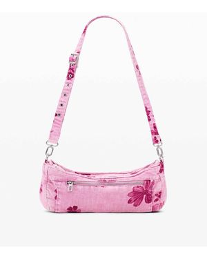 Desigual Medium Denim Floral Bag - Pink